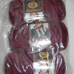 Same Dye Lot of 3, Lion Brand Heartland Yarn, #4 Worsted, Isle Royale